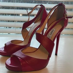 Jimmy Choo Dark Pink High Heel Sandals Strappy